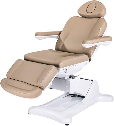 Spa Source - KLYNE All Electric | Four Motor | Medi Spa Facial Bed | Exam and Procedure Chair with Rotation (Sand)