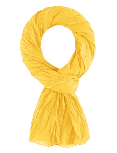 Bufanda Fular Pañuelo Estola Chal 100% Algodón – Oro Amarillo   200 X 110 CM – Mujer y Hombre   Cómodo y Ligero