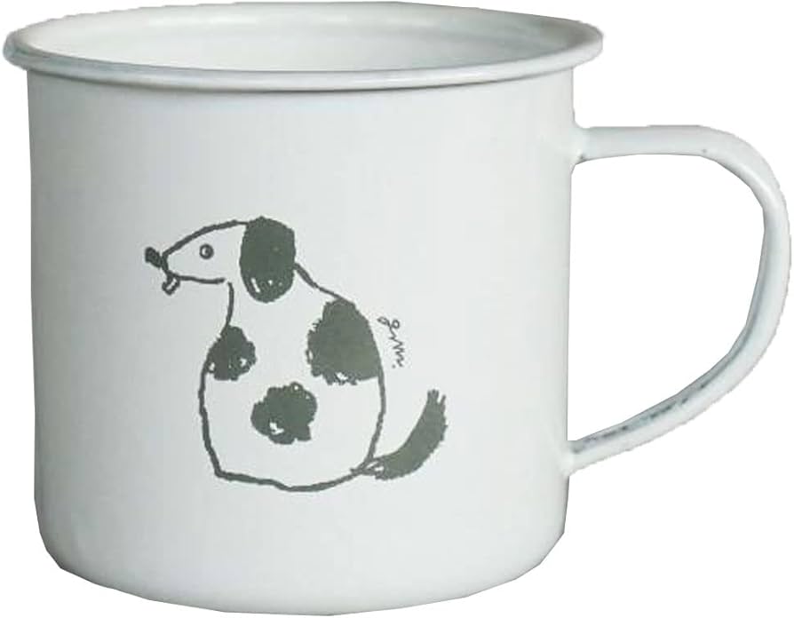 Amazon.co.jp: gohara mamiko ホーローマグカップ CAT&DOG (DOG(L2113