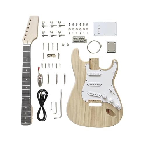 DIY エレキギターキット ST 桐ボディメイプルネック 6 弦 SSS ピックアップ初心者と専門家のための 未完ギターボデ