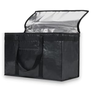 NZ home Commercial Insulated Delivery Bag XXL, Hot & Cold Food Bag for Deliveroo, FEAST, One Delivery, Uber Eats…