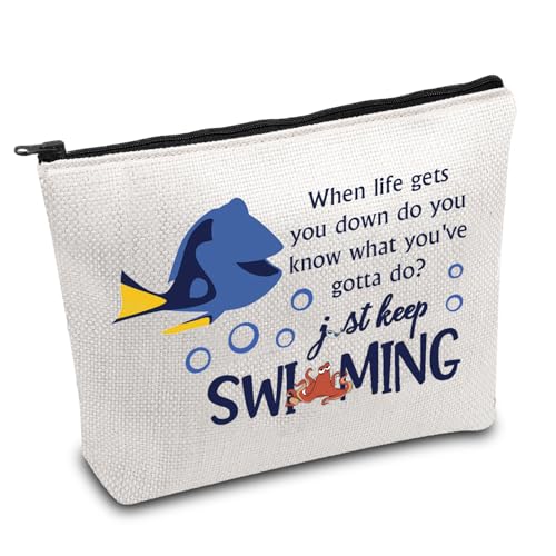 Dory Lover Gift Dory Movie Cosmetic Bag Cartoon Character Lover Gift Dory Fish Fans Gift Animal Ocean Gift (keep swimming)