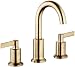 Derengge LFS-0188-CS 8'' Two Handle Widespread Bathroom Faucet with Pop up Drain, Meets UPC cUPC NSF AB1953 Lead Free, French Brushed Bronze Finished, Brushed Gold Finished