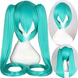 QWIFCMJF Vocaloid Hatsune Snow Senbonzakura Two Ponytails Wig Cosplay Costume Women Long Heat Resistent Synthetic Hair Wigs