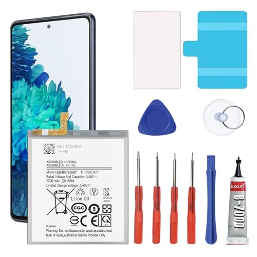 Soseieiu Galaxy S20 FE Battery,5200mAh EB-BG781ABY Replacement Battery for Samsung Galaxy S20 FE Model (SM-G781B G781U G781W SM-A526 A526B/DS A5260 A526W) with Adhesive Tape Tool Repair Kit