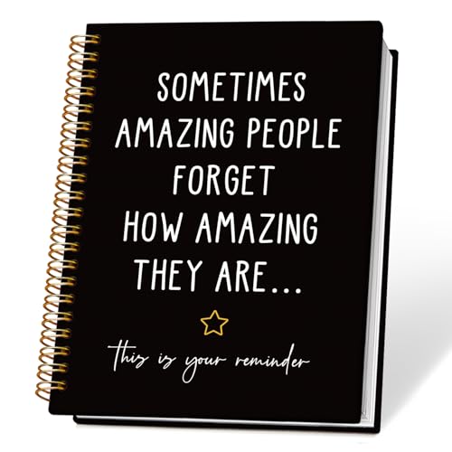 NEFMGEG Black Motivational Inspirational Notebook Journal, Positive Affirmation Notebooks Journal