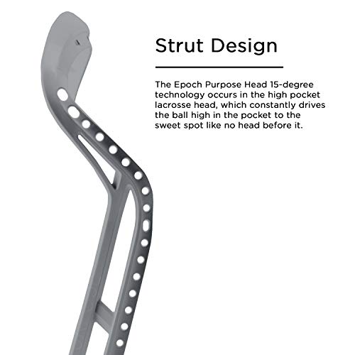 Epoch Purpose 15-Degree Unstrung Lacrosse Head, Grey #TOP5