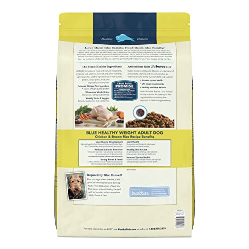 Blue Buffalo Life Protection Formula Natural Adult Healthy Weight Dry Dog Food, Chicken and Brown Rice 30-lb - Image 3