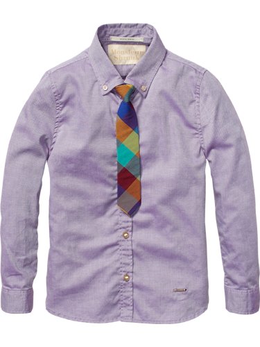 Chemise avec cravate Scotch Shrunk stretch confortable pour ado de 14 ans
