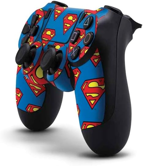 Vista 46 de Skinit Calcomanía para juegos compatible con el controlador de PS4, logotipo oficial de DC Comics Superman Comic en diseño rojo