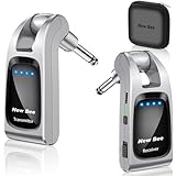 Wireless Guitar System 2.4 GHz with 6 Channels Rechargeable Audio Wireless Guitar Transmitter Receiver for Bass Electric Instruments(Silver)