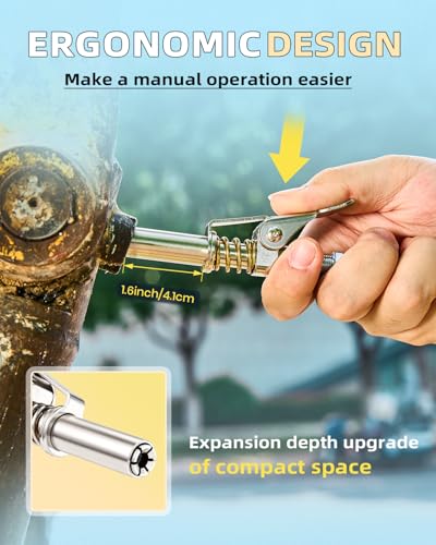 Image of Saker Grease Gun Accessory Kit,12000 PSI Quick-Release Coupler Set