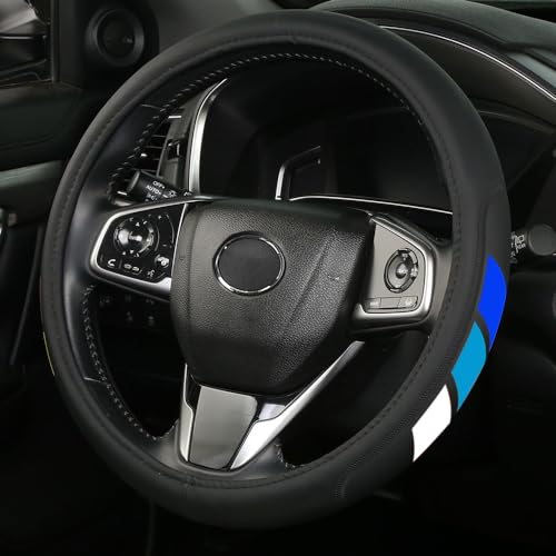 Image of Microfiber Leather Steering Wheel Covers Non-Slip, Breathable 15-16.5 inch Compatible with Toyota 4Runner Tacoma Tundra Highlander