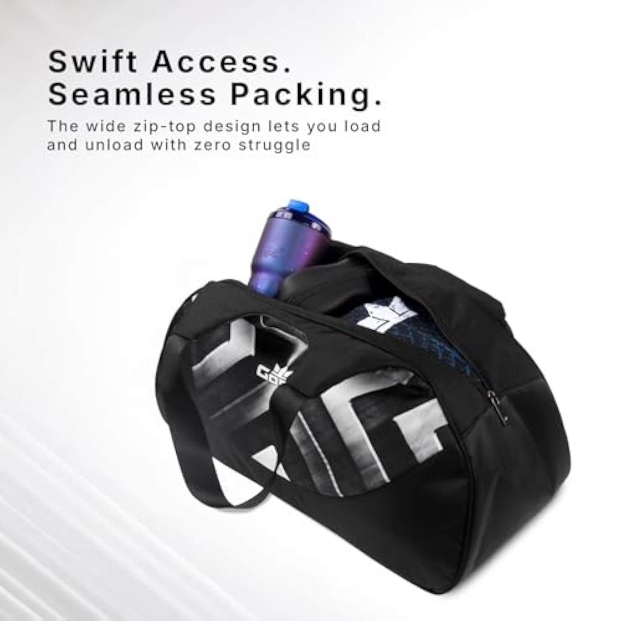 Creed Crypto Duffle Bag, 35L Lightweight & Water-Resistant
