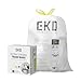 Produktbild EKO extralange Müllbeutel mit Zugband, 30 Liter Müllsäcke, 100 Beuteln, extra starken, Schnellzugriffsbox, Perfekte Passform für Recycling-Mülleimer, Auslaufsicher, weiß, Größe F-1