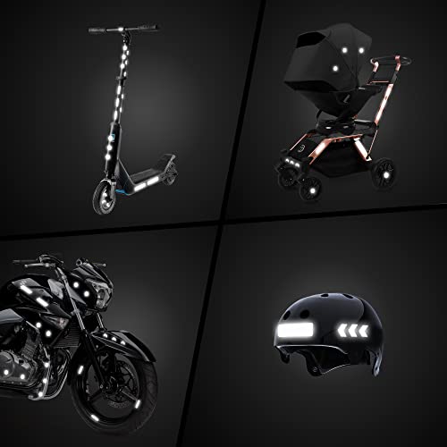 Image of LOOM Reflective Stickers | 67pc Engineer Blk | Reflective Stickers for Helmet, Bike, Motorcycle, Hard Hat | Waterproof Reflectors for Car, Trailer | Bike Reflectors for Night Riding