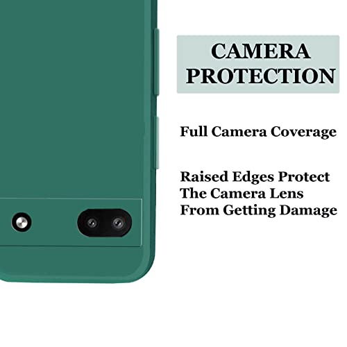 Image of A rtistque Liquid TPU Silicone Matte Shockproof Flexible with Camera Protection Soft Back Cover Case for Google Pixel 6A - Green