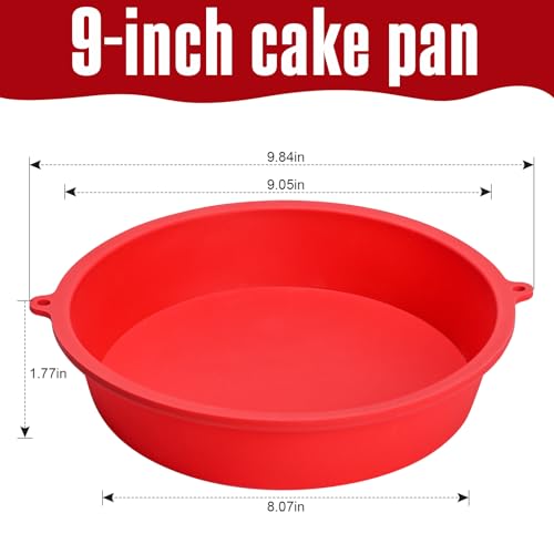 Wlmcdh Round Cake Pans 9 Inch 2Pcs,Nonstick Silicone Cake Mold,Reusable Baking Tins,Cake Pan Set For Brownies thumb #1