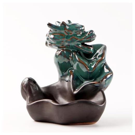 ADOOPING Dragon Backflow Incense Holder Waterfall Incense Burner, with 20 Backflow Incense Cones,30 Incense Sticks,1 Mat,1 Tweezers，Dragon Statues，Aromatherapy Ornamental for Home Office Yoga