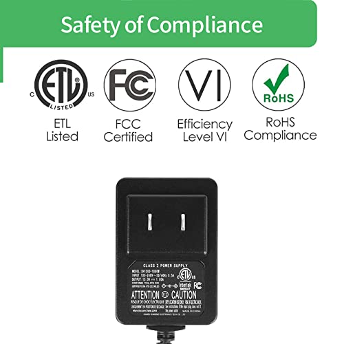 Security-01 AC to DC 15V 1A Power Supply Adapter, Plug 5.5mm x 2.1mm,15v dc power supply for Litter-Robot 3,Litter Robot Power Supply,1.5 Meter Cord Length