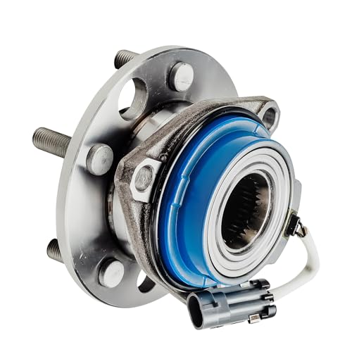 Image of Detroit Axle - 2 Front Wheel Bearing Hubs Assembly for Buick Lesabre 1991-1999, Cadillac DeVille 1992-1996, Oldsmobile 88 1992-1999, Pontiac Bonneville 1992-1999, 5 Lugs Wheel Bearing Hubs W /ABS