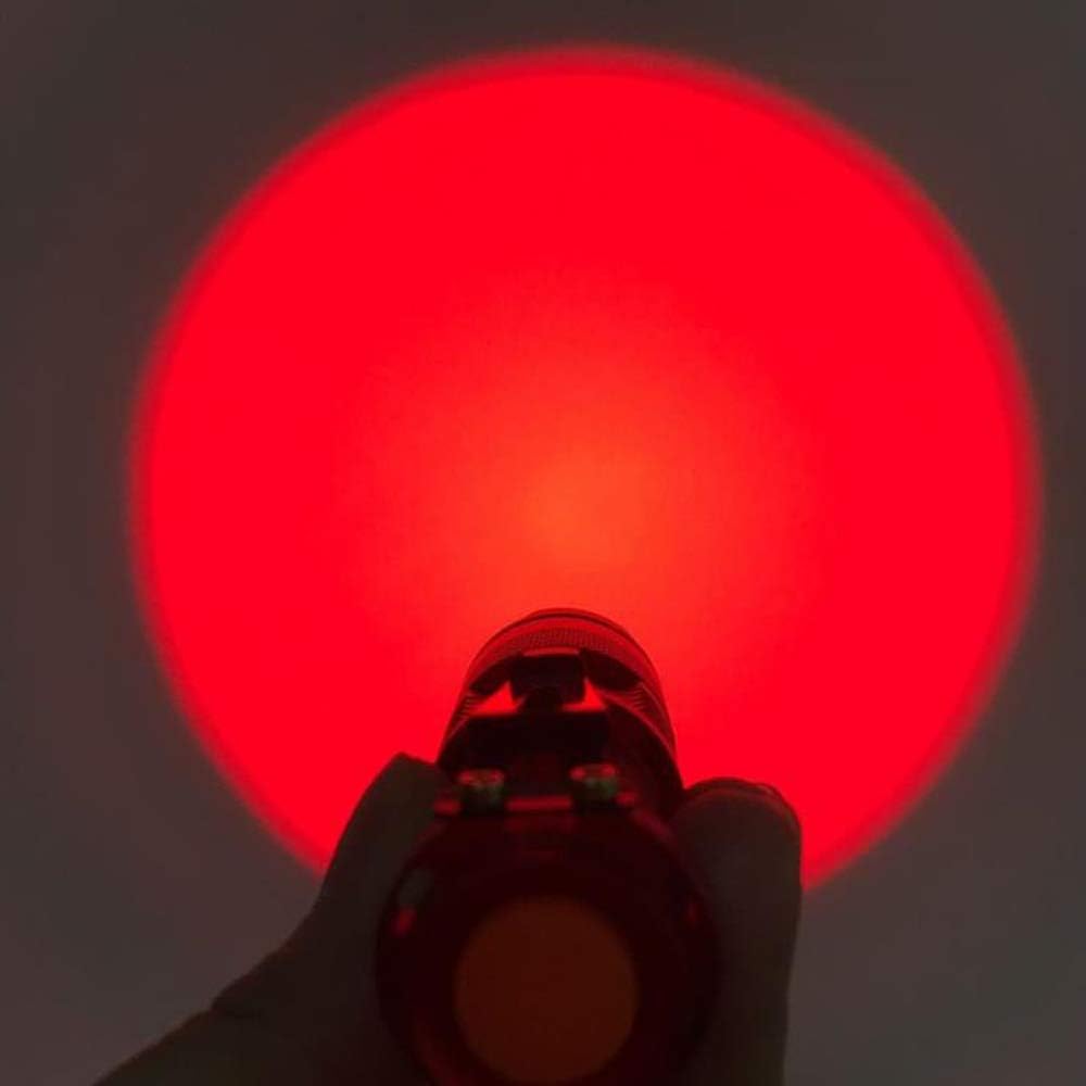 3 Pack Zoomable Long Range Red Hunting Light Flashlight Torch with Clip for Hunting, Detection, Night Observation - Black