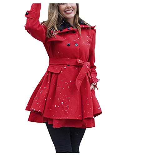 Chaqueta de lana sintética cálida para mujer en diseño de abrigo largo