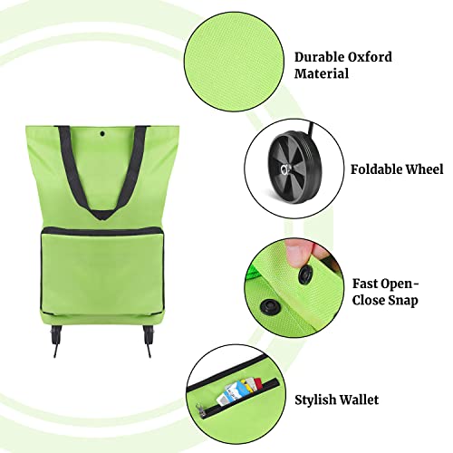 NymphFable Faltbare Einkaufstaschen mit Rollen Tragbare Trolley-Taschen Einkaufstrolley-Tasche Reisewagen Gepäcktasche… – Bild 7