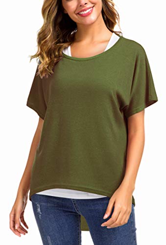 UGET Women's Oversized Baggy Tops Loose Fitting Pullover Casual Blouse T-Shirt Sweater Batwing Sleeve3