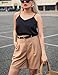 HOTOUCH Shorts for Women Trendy Summer Fashion Elastic Waist Wide Leg Dressy Shorts Pocketed Work Shorts Camel XXXL