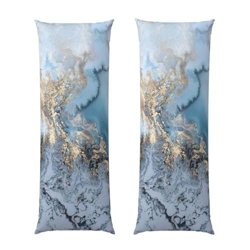 Funda de almohada de mármol, transpirable, larga, para leer en la cama (20 x 54 pulgadas)