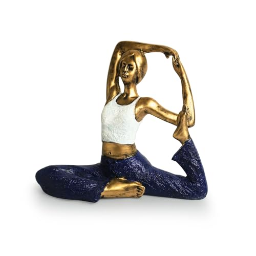 Image of ExclusiveLane 'Yoga Lady' Decorative for Home Decor (Resin, 9.6 Inches) | Handcrafted for Living Room for Gift Antique for Bedroom Figurine
