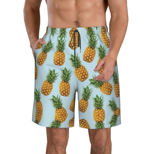 Short de bain hawaïen imprimé ananas homme avec poches S-3XL