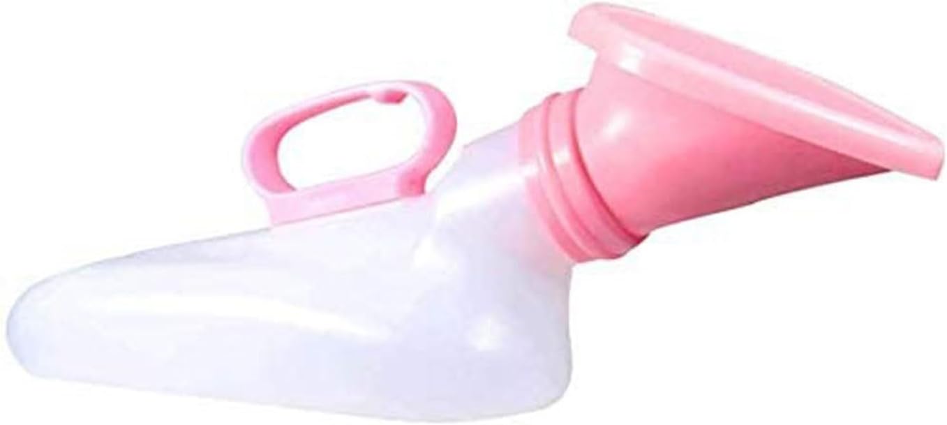 Orinal portátil de silicona 1200 ml con tapa rosa miniatura 1