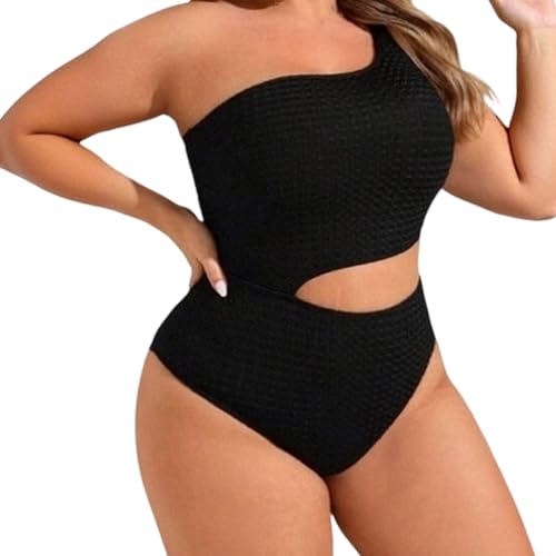 Maillot de bain une pièce femme grande taille asymétrique amincissant