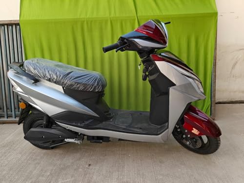 Image of ULTRABIKES Aura Electric Scooter with 48V 24AH Lithium Ion Battery,2 Year Warranty On Battery,60 KM Range On Single Charge,3 Speed Modes,USB Charging Facility,45 KMPH TOP Speed (Cherry Red) for Adult