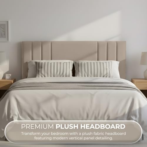 BEDELUNA Headboards for Bed – 24” Rio Plush Fabric Headboard - Elegant Divan Bed Thick Padding Bed Headboards, Luxury Bedroom & Hotel Furniture (Coffee Plush, 4FT6 Double) - Image 2