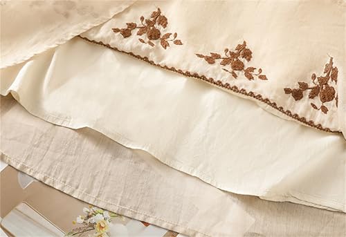 SANGTREE Womens Boho Casual Skirts Elastic High Waist Embroidery Midi Long Skirt3