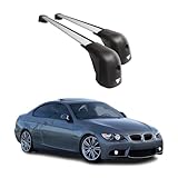 OMAC Roof Rack Cross Bars for BMW 3 Series E92 Coupe 2007-2013 Heavy Duty-Lockable 220Lbs Aluminium Silver 2Pcs fits Cargo Carriers Kayak Canoe Bike Snowboard
