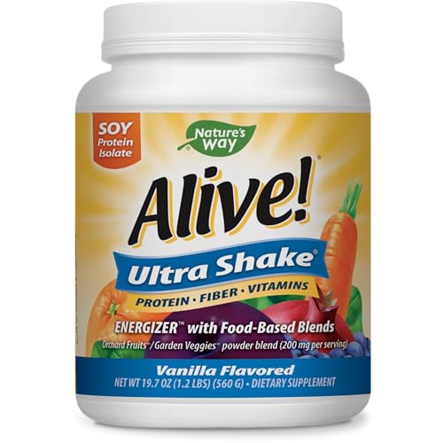 Nature’s Way Alive! Ultra Shake Energizer, Soy Protein Isolate, Vanilla Flavored, 1.2 Lbs