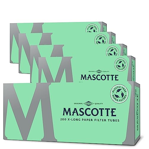 Mascotte® X-Long Tubes à Cigarettes 200 x 5 Boîtes | Tubes Slim pour Machine à Tuber | Filtres en Papier 8 mm Sans Plastique | Tubeuse Cigarette Compatible |...