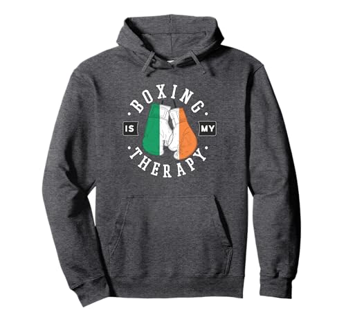 Boxing Is My Therapy Irish Boxing Glove Ireland Flag Boxer Pullover Hoodie