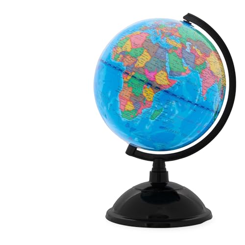 Starplast Globo Terráqueo - 5 tamaños, Mapamundi, Educativo, Globo Girable, Decoración de Escritorio, Geografía, Español - 20 cm Diámetro