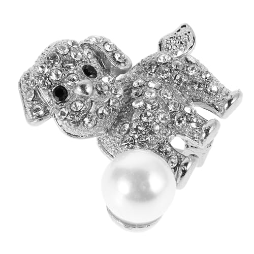 Rhinestone collar pin argenté et accessoires de décoration rétro