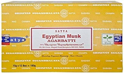 Satya 12 Pack 15g Incense Sticks - Egyptian Musk