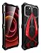 Produktbild KumWum Armor Hardcase Hülle für iPhone 12 Pro Max Stoßfeste 360 Grad Panzerhülle Hybrid Silikon Schutzhülle für iPhone 12promax 2020, Schwarz + Rot