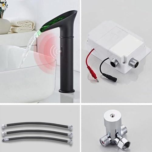 Grifo cascada LED para lavabo moderno con sensor de movimiento 3