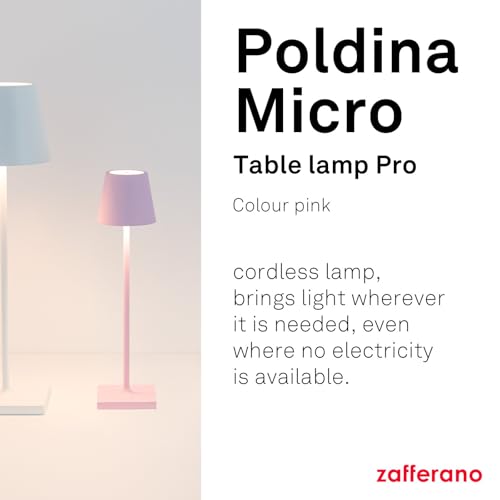 Zafferano, Poldina Micro Lamp, Rechargeable Cordless Table Lamp with Touch Controls, Suitable for Interior and Outdoor Dimmer - Image 2