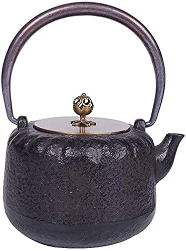 Tetera De Hierro Fundido De Estilo Japonés Con Infusor Tetera De Hierro Fundido Negra De 1200 Ml Con Interior Totalmente Esmaltado Para Té De Hojas Sueltas Y Bolsitas De Té Tetera