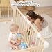 Laufgitter Baby aus massivem Kiefernholz – Baby Gitter Laufstall mit Tür – Klicksystem – Schneller Aufbau 20 Min – 120x160/140x140cm